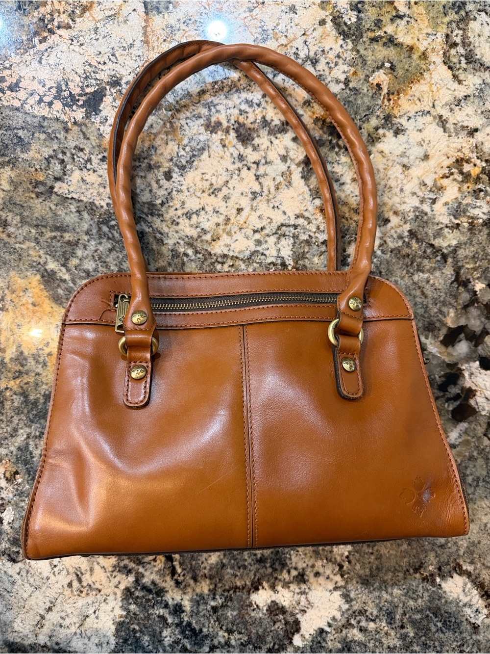 Patricia Nash Tan Leather Handle Shoulder Bag